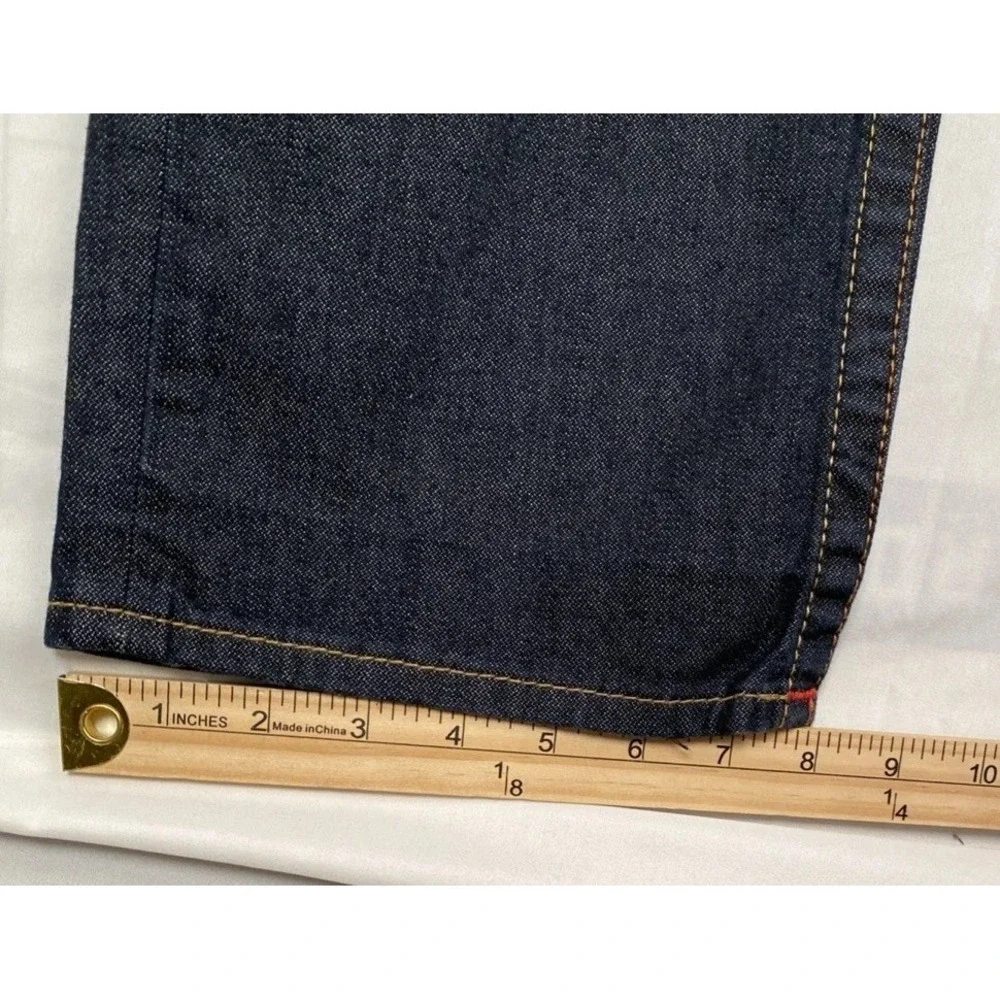 True Religion Jeans Men 36 33Straight Dark‎ Wash Red Stitching Plus Red TR Hat